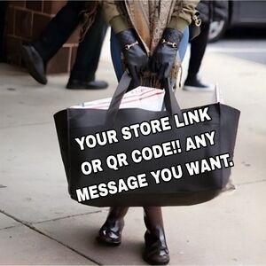 CUSTOM JUMBO canvas mailing tote. With closet info OR YOUR OWN MESSAGE